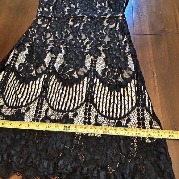 NWT MSLG Women Elegant Round Neck V-back Floral Lace Cocktail Party Dress Size L - Picture 12 of 16